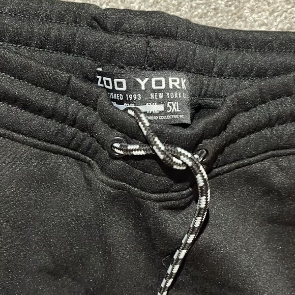 Big Man Black ZOO YORK Cuffed Track Sweat Jogger Fleece Urban Pants Sweatpants - Picture 2 of 6